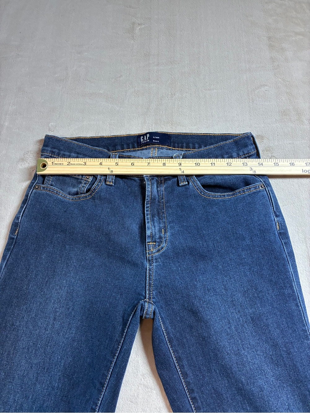 Gap Perfect Bootcut Jeans Dark Rinse Y2K Stretch Flare Women’s Size 2 26R - Picture 7 of 11